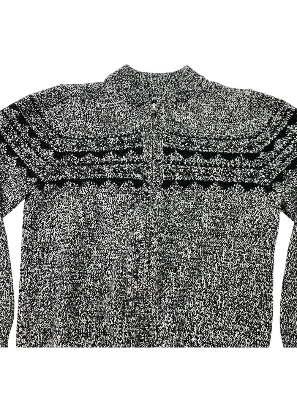 Osh Kosh B'Gosh Boys Sz 10 Black Gray Long Sleeve Full Zip Grandpa Sweater